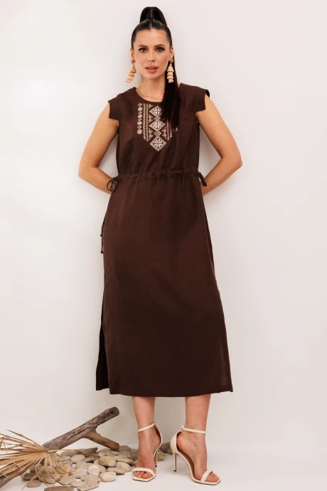 Платье Галеан-стиль 894.2 коричневый #1