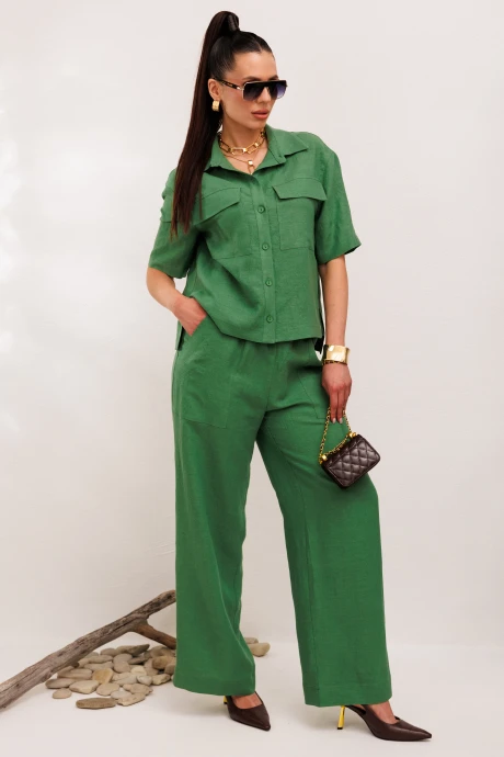 Брючный костюм Галеан-стиль 982.1 зеленый двойка #1