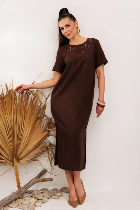 Платье Галеан-стиль 1011 коричневый #1
