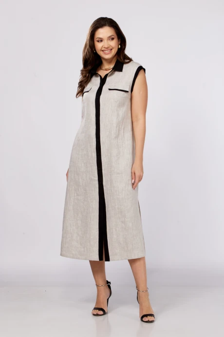 Платье *Распродажа MALI 425-069 натурального льна #1