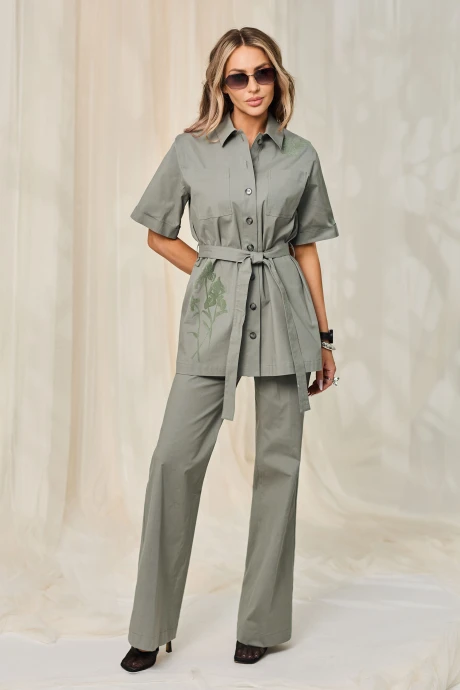 Брючный костюм Golden Valley 6704 зеленый двойка #1
