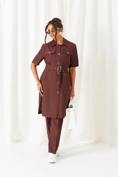 Брючный костюм Beautiful&Free 6454 шоколад тройка #1