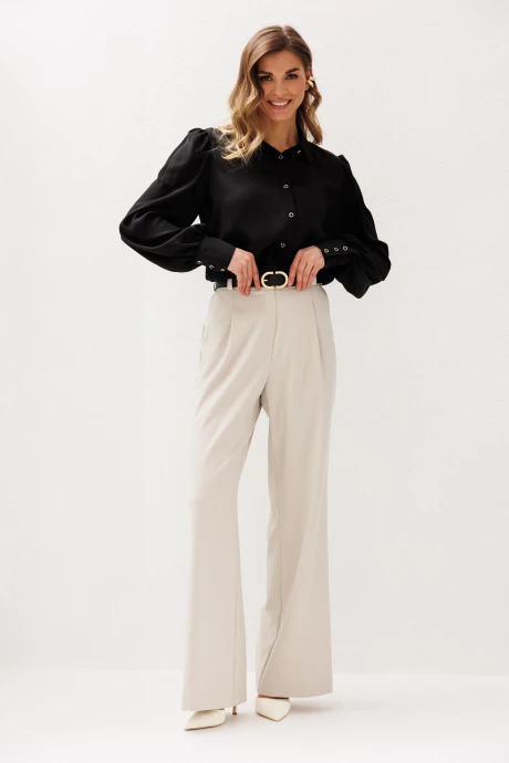 Брючный костюм Ларс Стиль 1223 черный, жемчужный двойка #1