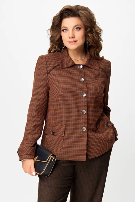 Жакет (пиджак) *Распродажа FITA 20753 терракот + коричневый #1