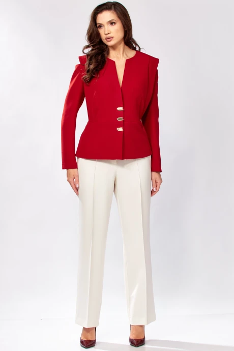 Брючный костюм KaVaRi 8061 красный/молоко двойка #1