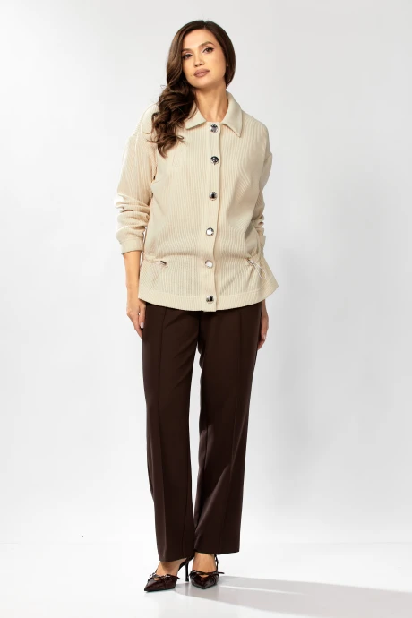 Брючный костюм KaVaRi 8063 молоко/ шоколад двойка #1