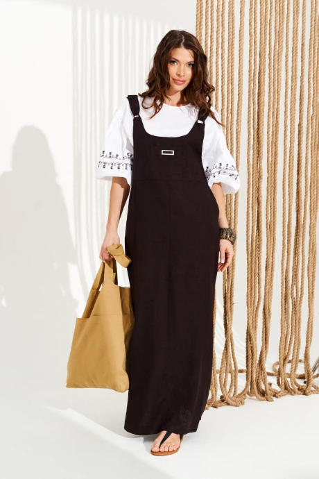 Сарафан ELLETTO 11127 коричневый #1