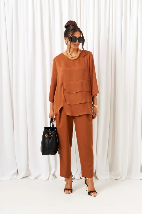 Брючный костюм *Распродажа Beautiful&Free 6429 миндаль двойка #1