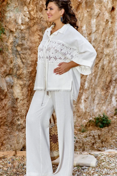 Брючный костюм Vittoria Queen 29383 молочный двойка #1