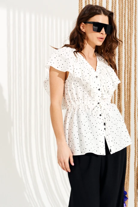 Блузка ELLETTO 13001 молочно-черный #1