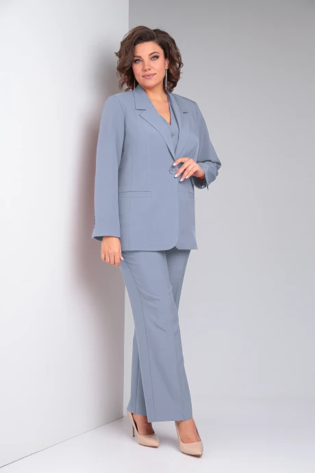Брючный костюм Vilena Fashion 1119 светлый_джинс тройка #1