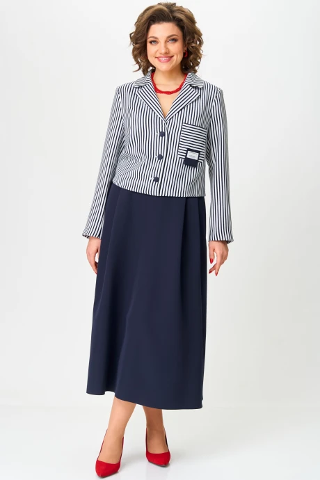 Юбочный костюм *Распродажа AIRA style 24-17 сине-белый двойка #1