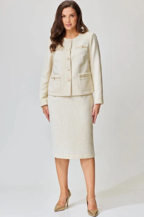 Юбочный костюм *Распродажа ANDINA CITY 9052-25 молочный двойка #1