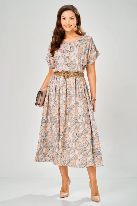 Платье Твой Имидж 2397 бирюзовый_с_принтом #1