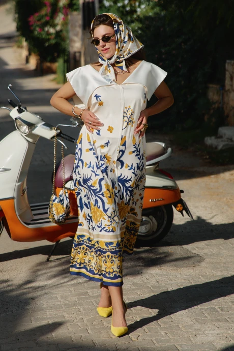 Платье Vittoria Queen 28283 молочный, принт #1