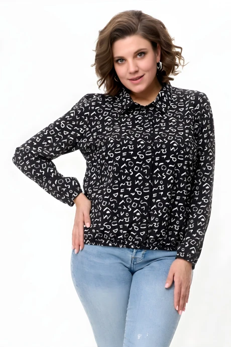 Блузка Abbi 4028 чёрный_с_принтом #1