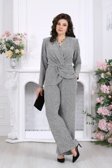 Брючный костюм Нинель Шик 6107 серебро двойка