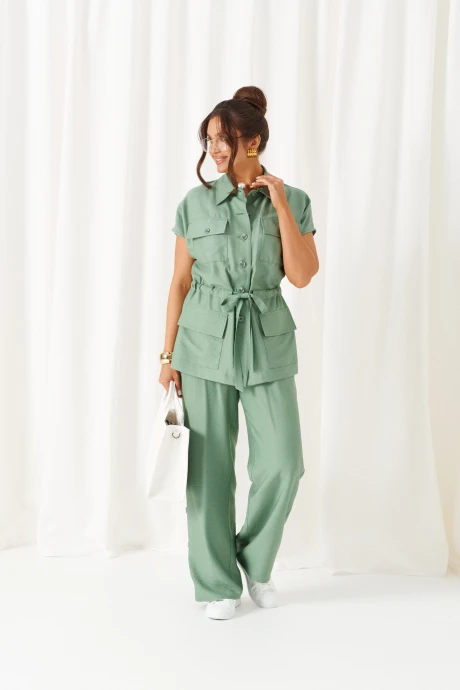 Брючный костюм Beautiful&Free 6452 мятный двойка #1