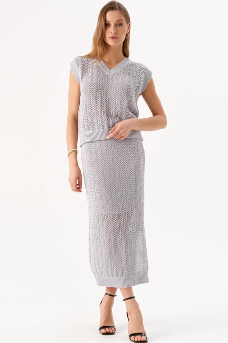 Юбочный костюм Romgil РВ0214-ХЛ4 светло-серый двойка #1