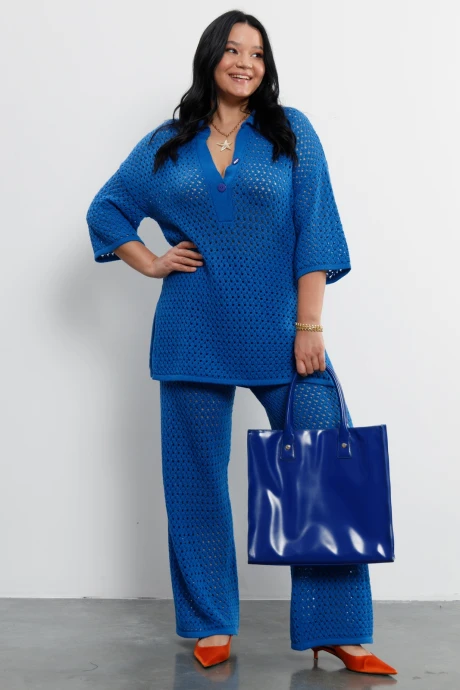 Брючный костюм Romgil РВ0211-ХЛ4 ярко-синий двойка #1