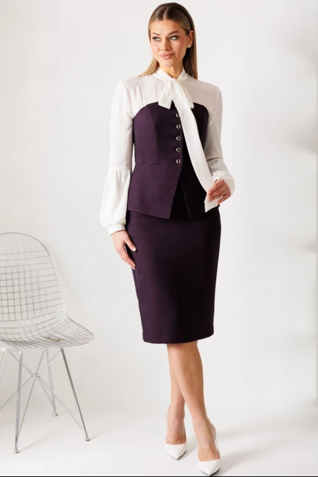 Юбочный костюм Мода-Юрс 26-2963 баклажан #1