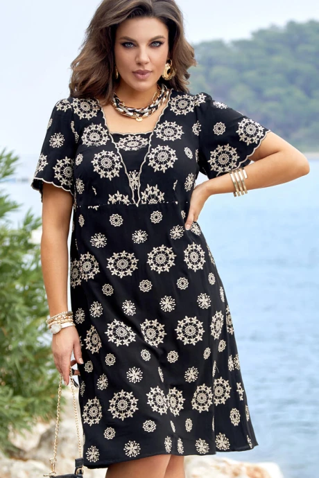 Платье *Распродажа Vittoria Queen 24823 черно-белый #1