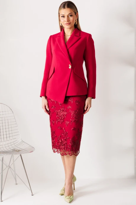 Юбочный костюм Мода-Юрс 26-2962 вишня #1