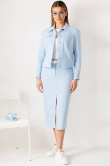 Юбочный костюм Мода-Юрс 26-2847 светло-голубой
