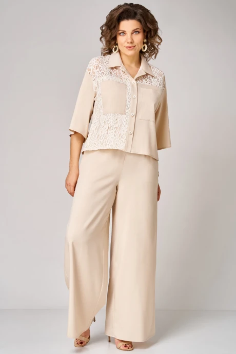 Брючный костюм Мишель Стиль 1364 Светло-бежевый двойка #1