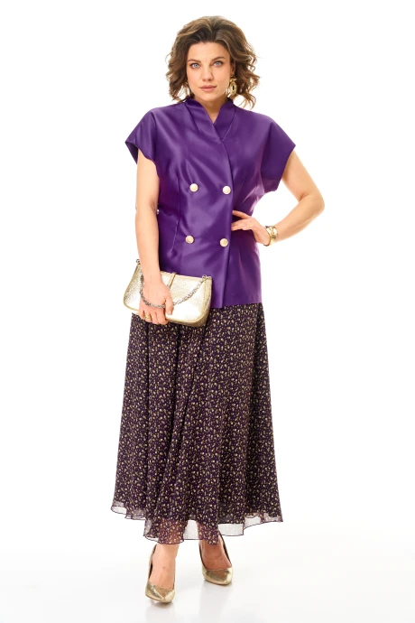 Юбочный костюм Anastasia 1347.2 фиолетовый двойка #1