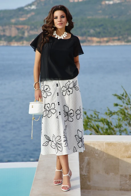 Юбка Vittoria Queen 28193ю черный, молочный #1