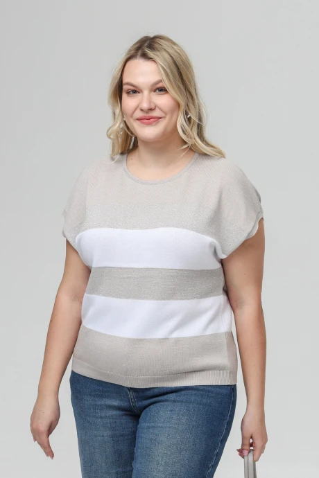 Джемпер (кофта) Romgil РВ0516-ХМ4 льняной, белый, серебро #1