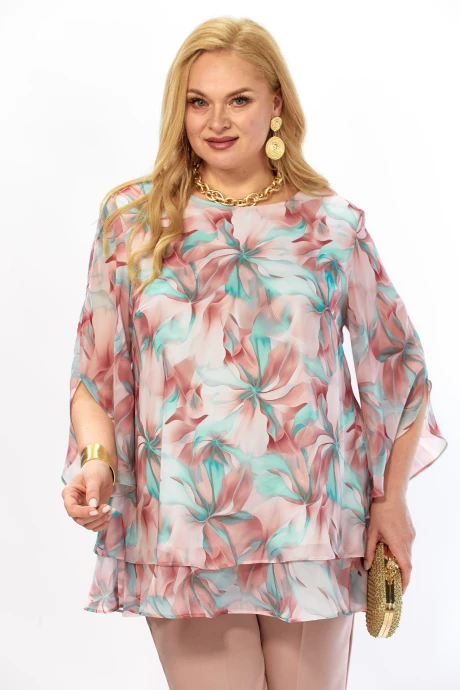 Блузка Элль-стиль 2213/14а мятно-бордовый #1