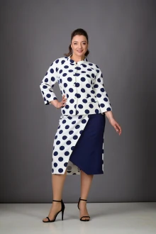Юбочный костюм Rosheli 1178/2 молочный/темно-синий двойка