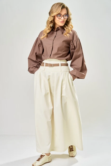 Юбочный костюм ARTELLA 1022 шоколад+молочный двойка #1