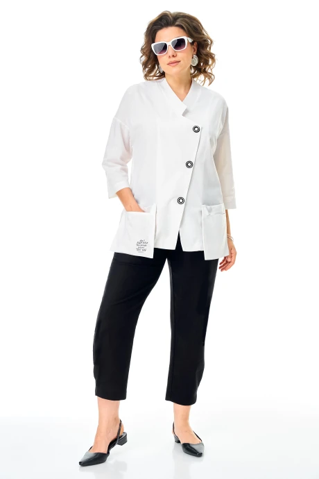 Брючный костюм Anastasia 1345 бело-черный двойка #1