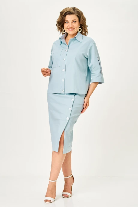 Юбочный костюм Vilena Fashion 1152 мята двойка #1