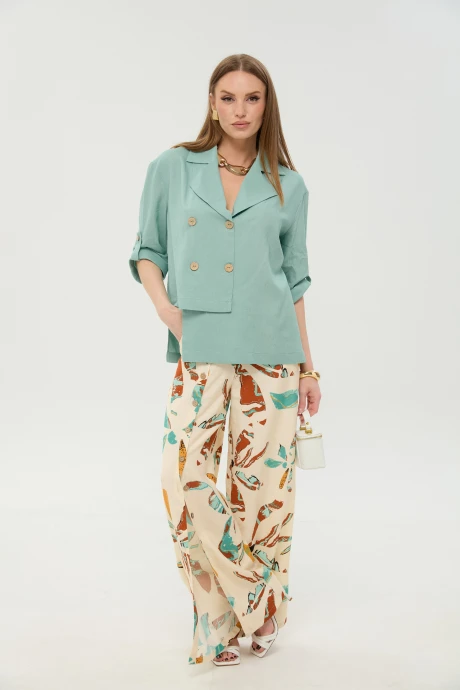 Брючный костюм NikVa 979-8 мята_и_бохо_мультиколор двойка #1