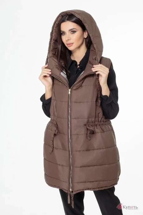 Удлиненный жилет *Распродажа Anelli 993 кофе #1