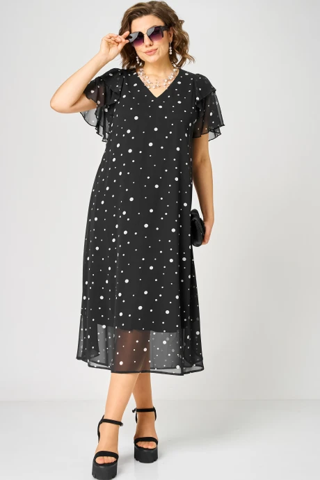 Платье EVA GRANT 7116А черный_горох #1