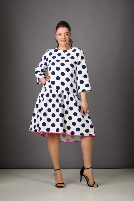 Платье Rosheli 1183/1 молочный/темно-синий #1