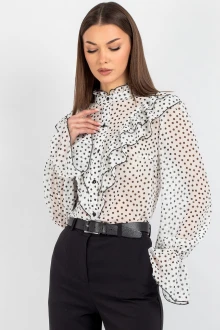 Блузка VIZAVI 744.1 черно-белый горох