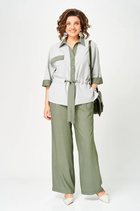Брючный костюм AIRA style 24254 Зеленый двойка #1