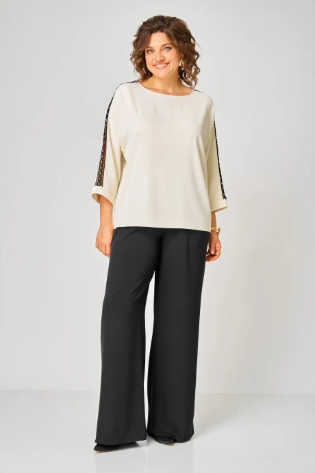 Брючный костюм Rumoda 2275 молочный_черный дл.р. двойка #1