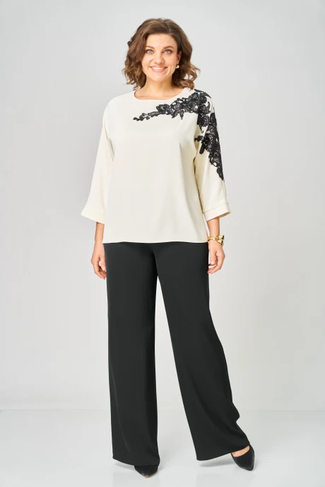 Брючный костюм Rumoda 2278 молочный_черный дл.р. двойка #1