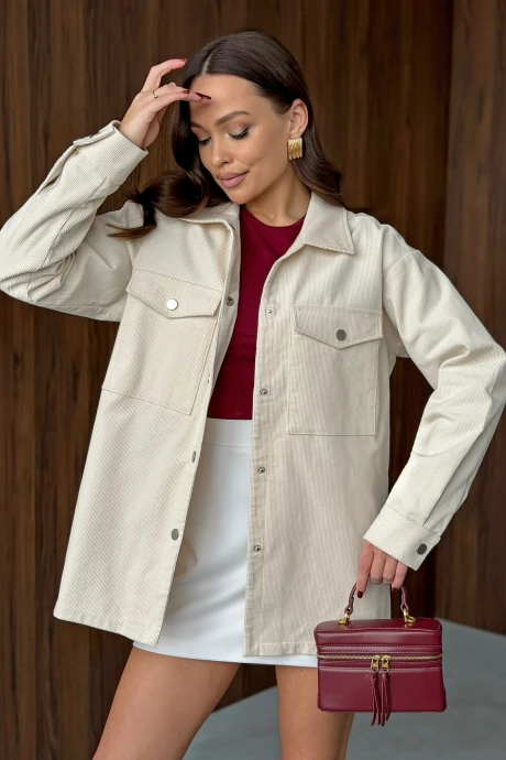 Рубашка PRATA wear S022 молочный #1