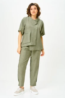 Брючный костюм Vilena Fashion 1153 хаки двойка