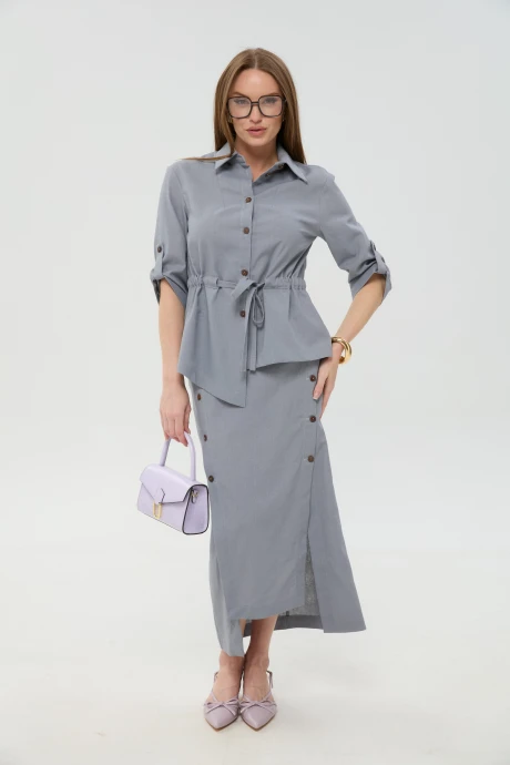 Юбочный костюм NikVa 980-7 серый двойка #1