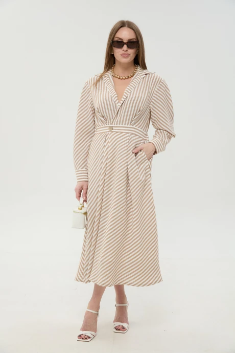 Платье NikVa 962-2 песочные_полосы #1