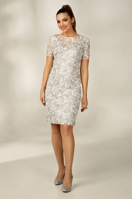 Платье Condra 10091 серый-серебристый #1